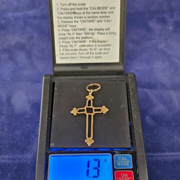 Unique One-of-a-Kind 10K Gold Cross Charm Pendant – 1.3 Grams - Picture 6 of 8